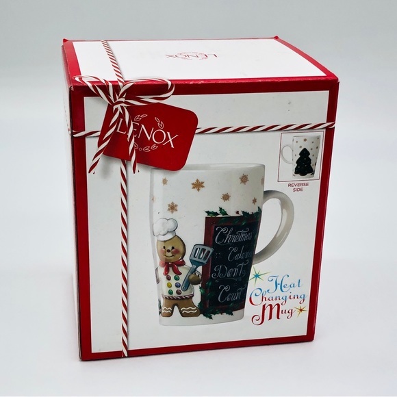 New Lenox Gingerbread Magic Mug Coffee Tea Cocoa Christmas Tree Heat Changing - Picture 2 of 7